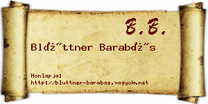 Blüttner Barabás névjegykártya